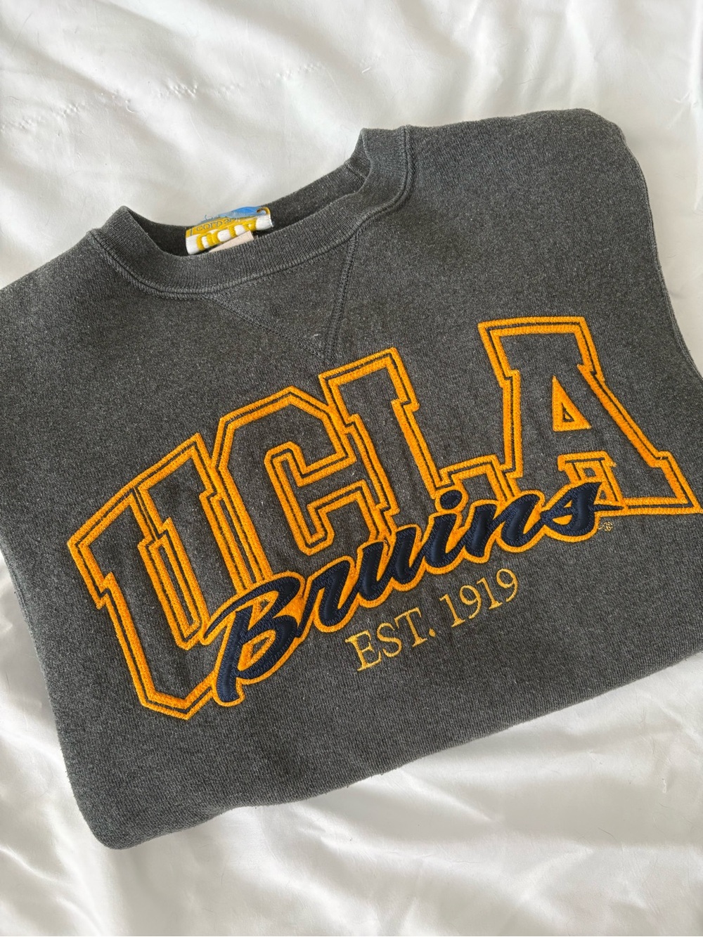 UCLA Embroidered Grey Crewneck Pullover Sweater XS